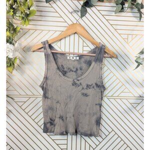 AMO Women's Brown Ribbed Tie Dye Pullover Tank Sleeveless Cropped Size Small